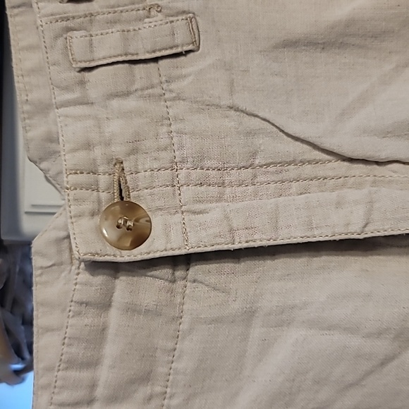 Liz Claiborne Lizwear Pants Sz 10 Linen Blend Beige Highwaist Pleated Bohemian - Picture 4 of 12